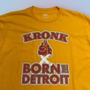 KRONK BORN IN DETROIT Men’s XL Yellow Tee Shirt